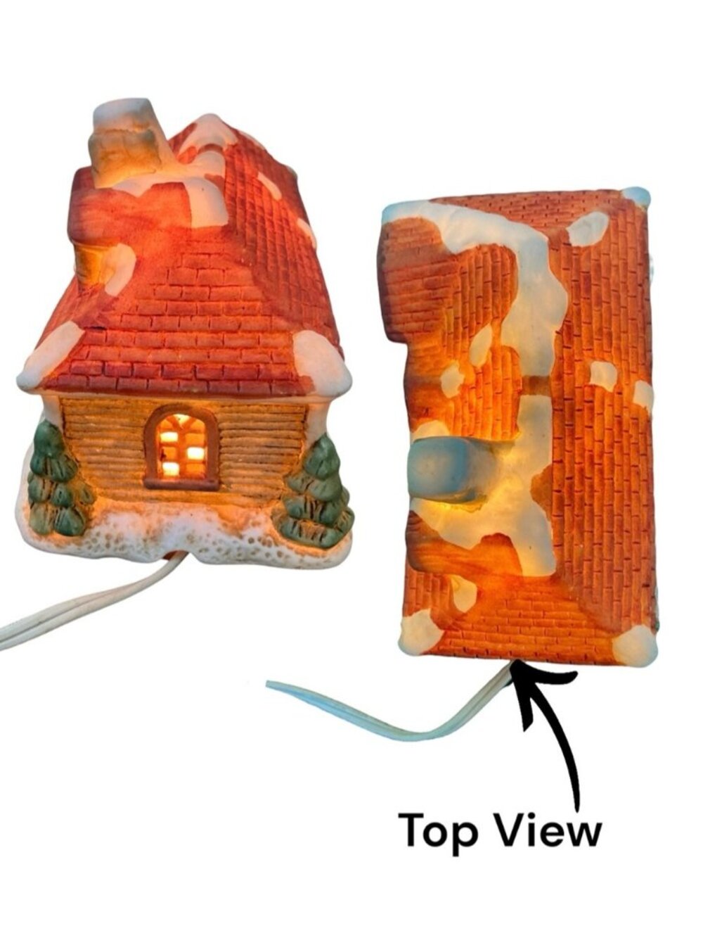 Vintage Lighted House American MCM Porcelain Hand Painted Christmas Holiday 1993 - Picture 8 of 16